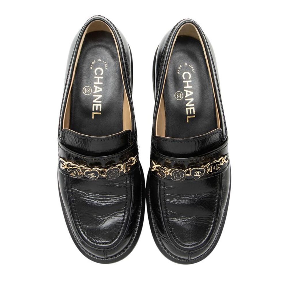 Chanel Calfskin Enamel Charms Loafers - Size 7 / 37 - Picture 5 of 8